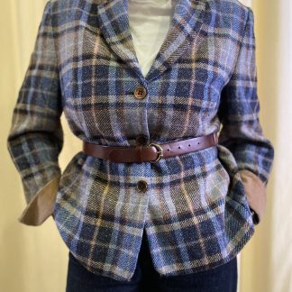 Modro-siv karirast suknjič